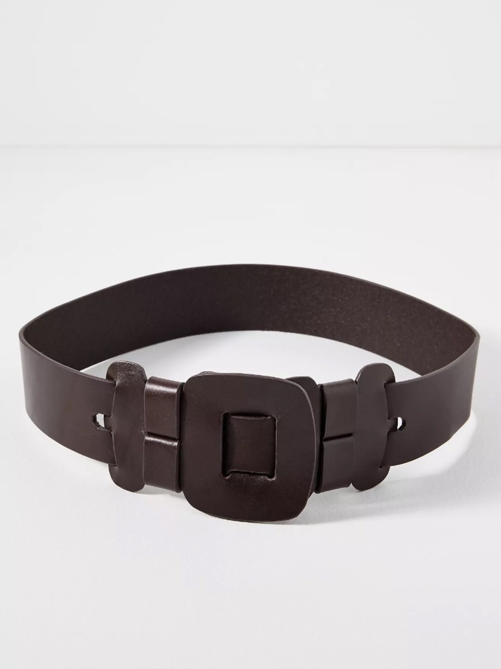 By Anthropologie Vintage Waist Wrap Belt Chocolate Brown Leather Size M